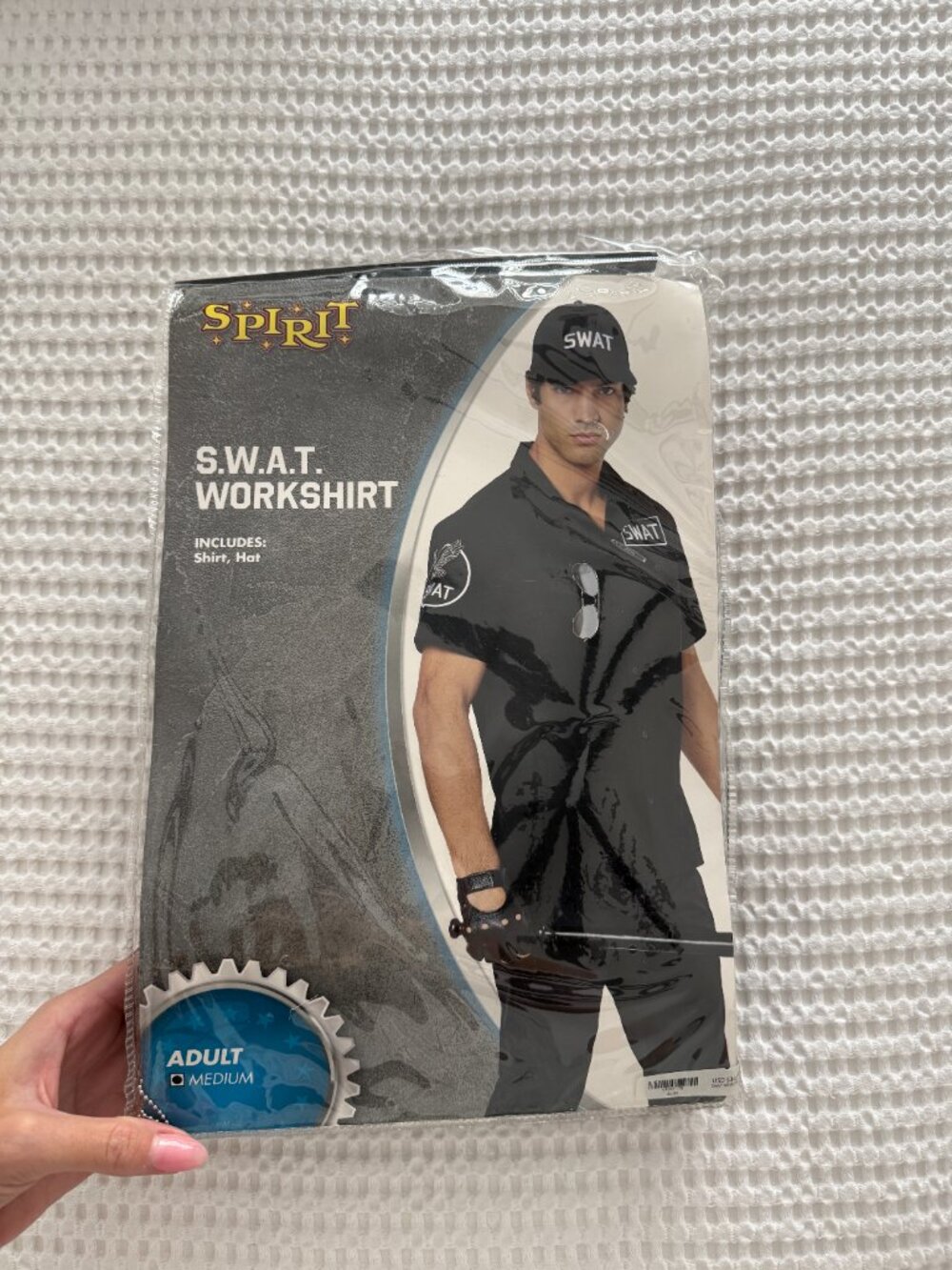 SWAT Costume Workshirt & Hat Adult Medium Spirit Halloween